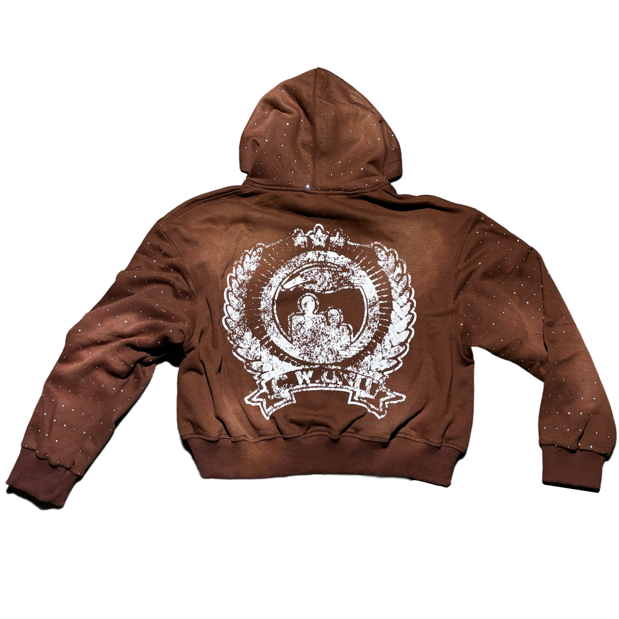 C.W. UNIT RHINESTONE ZIP-UP (MOCHA)