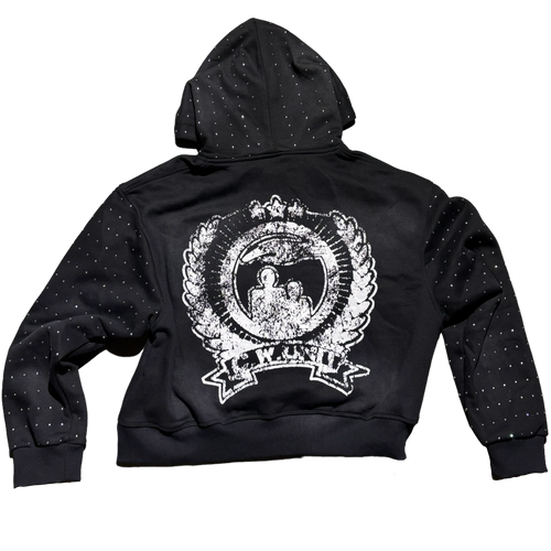 C.W. UNIT RHINESTONE ZIP-UP (MIDNIGHT)